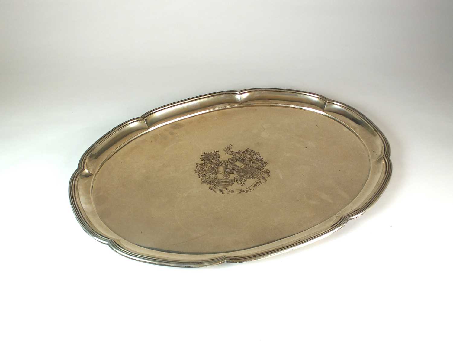 Lot 29 - A large German silver tray of Bismarck interest