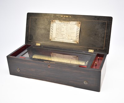 Lot 363 - A 19th century Swiss, 10 airs, faux rosewood, music box