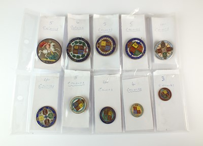 Lot 116 - A collection of ten silver and polychrome enamel coins