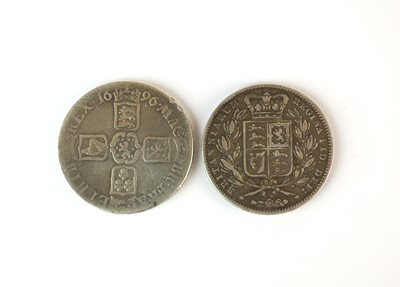 Lot 121 - A William III crown and a Victoria crown