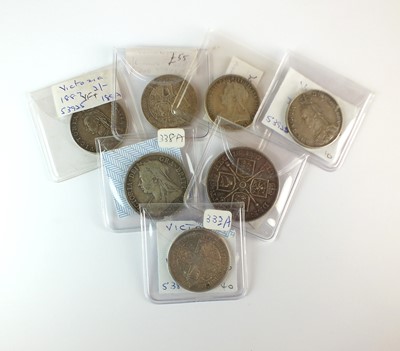 Lot 123 - A collection of seven Victoria silver coins