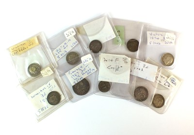 Lot 128 - A collection of U.K. silver coins from James II to Victoria