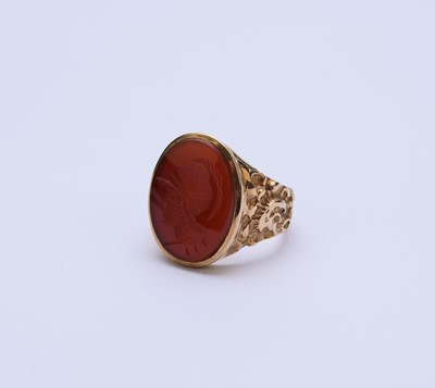 Lot 67 - A Carnelian intaglio signet ring