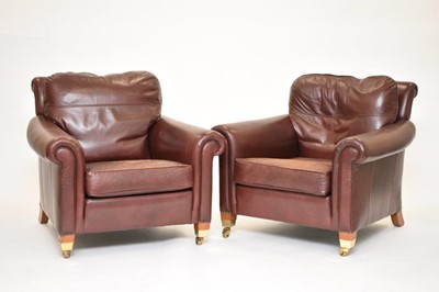 Lot 462 - A pair of Duresta leather club type armchairs