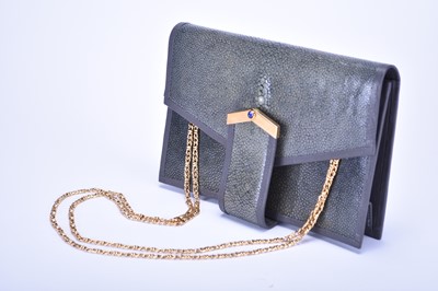 Lot 97 - Baroness Margaret Thatcher: A Chaumet shagreen handbag