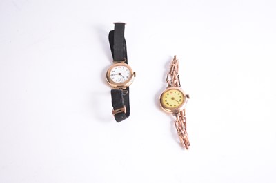 Lot 114 - Two ladies 9ct gold wristwatches