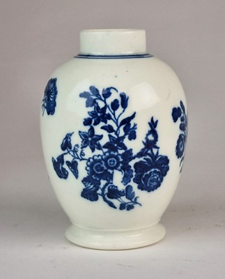 Lot 188 - Caughley 'Three Flowers and Butterfly' tea canister