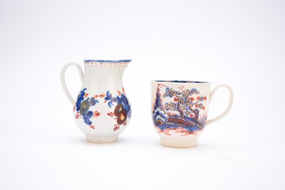 Lot 196 - Liverpool 'Cannonball' coffee cup and a sparrow beak jug, 18th century