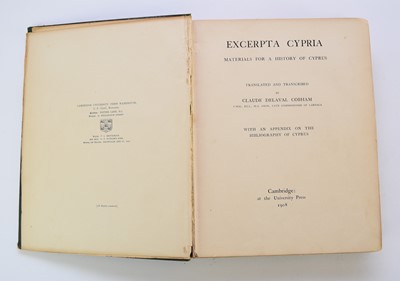 Lot 1037 - COBHAM, Claude Delaval, Excerpta Cypria: Materials for a History of Cyprus