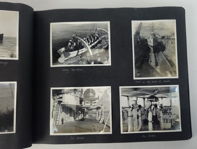 Lot 7 - Royal Navy Photograph album of the maiden voyage of HMS Ajax (1935-1937)