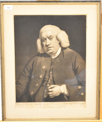 Lot 1087 - JOHNSON, Samuel (1709 - 1784). Mezzotint after the painting by Sir Joshua Reynolds