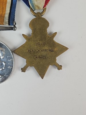 Lot 45 - WW1 trio awarded to Private B.W West, Worcestershire Regiment