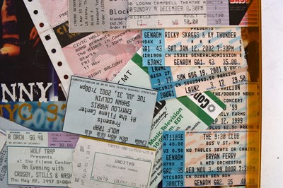 Lot 1098 - CONCERT TICKETS. A framed collection of circa 50 concert tickets, 1997-2002