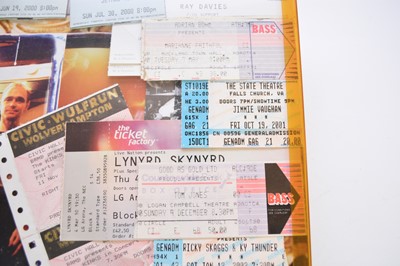 Lot 1098 - CONCERT TICKETS. A framed collection of circa 50 concert tickets, 1997-2002