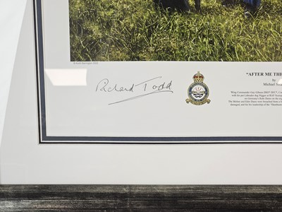 Lot 358 - Michael Smart 'After Me the Flood' print signed by various RAF crew and Sir Richard Todd