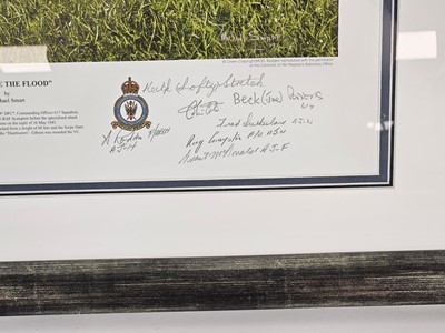 Lot 358 - Michael Smart 'After Me the Flood' print signed by various RAF crew and Sir Richard Todd