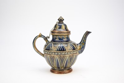 Lot 212 - Doulton Lambeth stoneware teapot, dated 1876