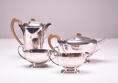Lot 9 - An Art Deco four piece silver tea service