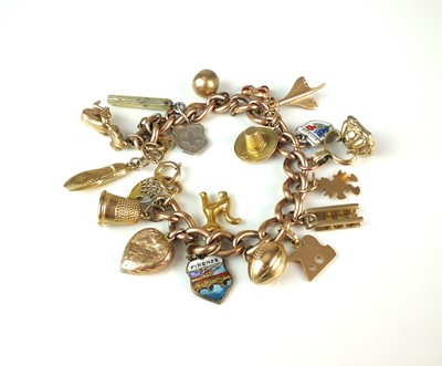 Lot 40 - A 9ct gold charm bracelet