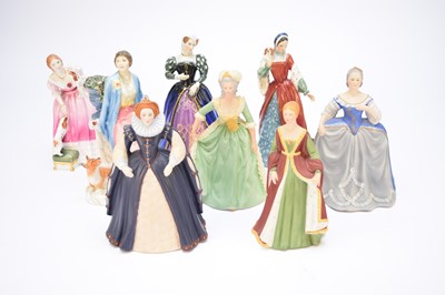 Lot 256 - Eight Royal Doulton and Franklin figures