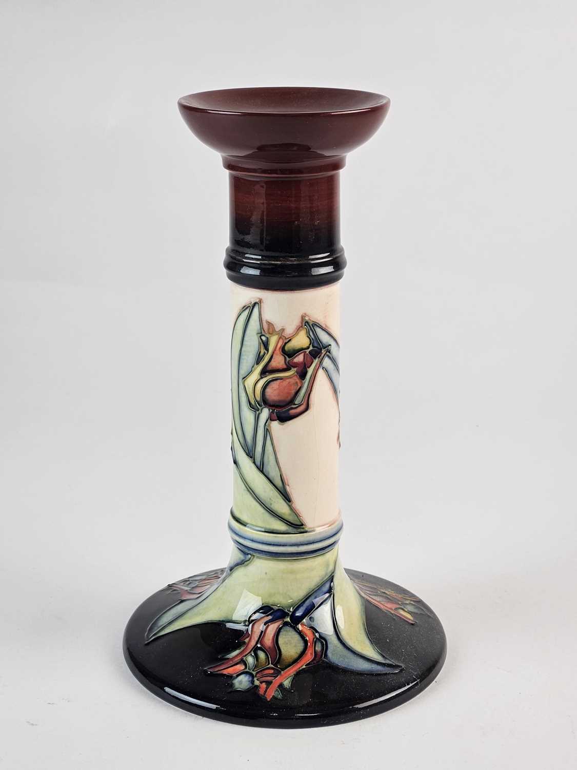 Lot Moorcroft 'Red Tulip' candlestick