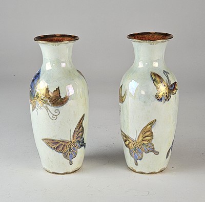 Lot 213 - Pair of Wedgwood 'Butterfly' lustre vases, circa 1920s