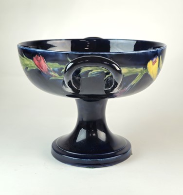 Lot William Moorcroft twin-handled 'Pansy' tazza