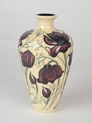 Lot Moorcroft 'Chocolate Cosmos' vase designed by Rachel Bishop