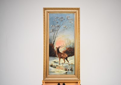 Lot 377 - British School (Late 19th Century) Pair of Landscapes with Stags