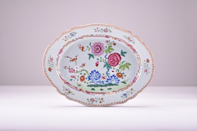 Lot 524 - Three Chinese famille rose dishes, 18th century