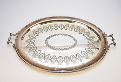 Lot 34 - A large two handled electroplated tray