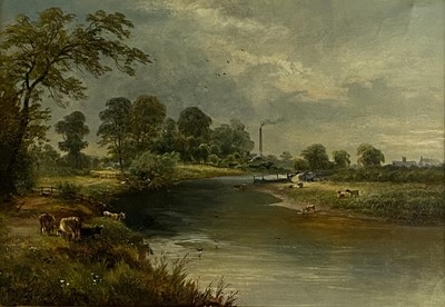 Lot 238 - David Payne (British c.1843/44-1891) Wilford Lane and The Trent nr Welford