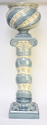 Lot 292 - Burmantofts faience jardiniere and stand, late 19th century