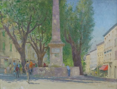 Lot 458 - Gerald Norden (British 1912-2000) The Market Square, Forcalquier, Provence