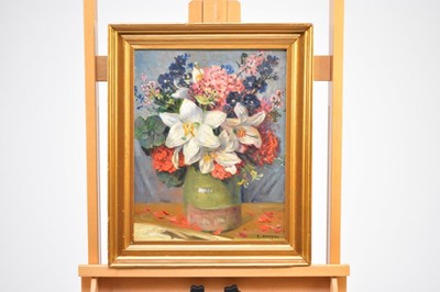 Lot 449 - Edouard Chappel (1859-1946) Still Life of Lillies in a Vase