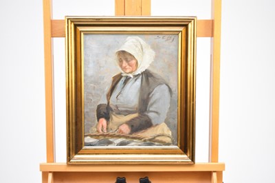 Lot 382 - Soren Christian Bjulf (Danish 1890-1958) Old Fishwife