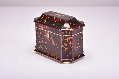 Lot 340 - An early Victorian tortoiseshell tea caddy