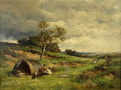 Lot 249 - David Bates (1840-1921) A Gypsy Tent, Brockeridge Common