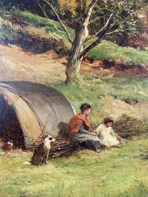 Lot 249 - David Bates (1840-1921) A Gypsy Tent, Brockeridge Common