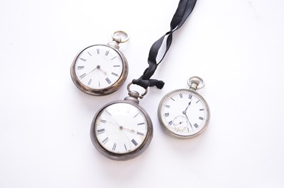 Lot 118 - Two 19th century silver and one base metal open face pocket watches