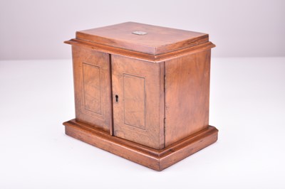 Lot 337 - A late Victorian inlaid walnut cigar/cigarette cabinet