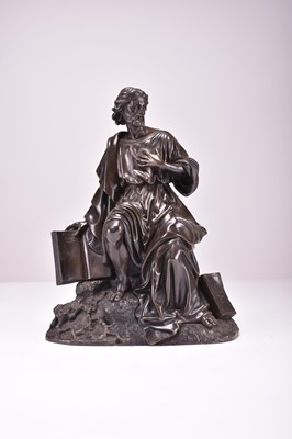 Lot 536 - A late 19th century bronze figure of St. Paul