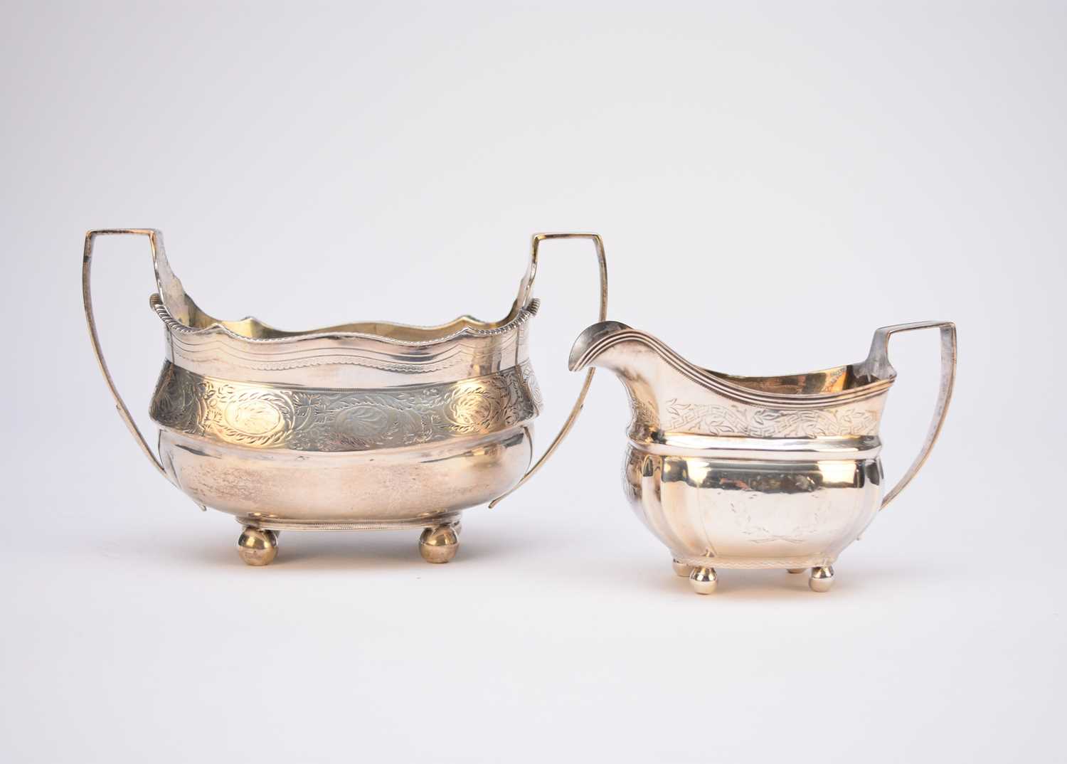 Lot 3 - A George III silver milk jug and sugar bowl