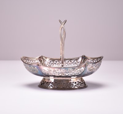 Lot 1 - A Victorian swing handled silver basket