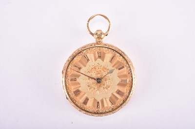 Lot 102 - A mid 19th century 18ct gold open face pocket watch