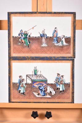 Lot 585 - A set of five Chinese paintings on pith paper, Qing Dynasty