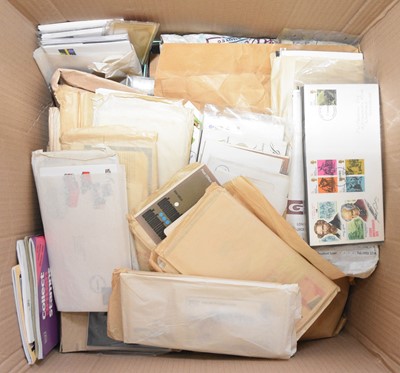 Lot 138 - Two large cartons containing a massive accumulation of covers, stamps, FDCs etc.