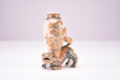 Lot 611 - A Japanese Satsuma figural vase of, Kinzan