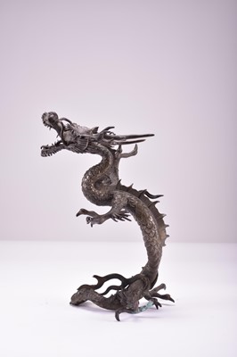 Lot 630 - A Japanese bronze figure of a dragon