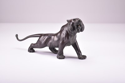 Lot 631 - A Japanese bronze figure of a tiger, Meiji era